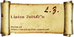 Lipics Zoltán névjegykártya