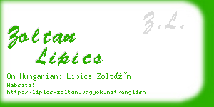 zoltan lipics business card